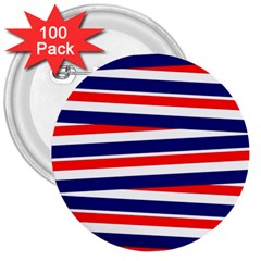 Patriotic Ribbons 3  Buttons (100 Pack) 