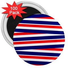 Patriotic Ribbons 3  Magnets (100 pack)