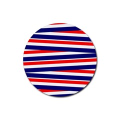 Patriotic Ribbons Rubber Coaster (round) 