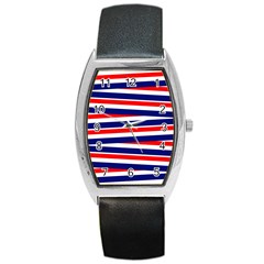 Patriotic Ribbons Barrel Style Metal Watch