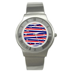 Patriotic Ribbons Stainless Steel Watch