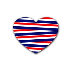 Patriotic Ribbons Rubber Coaster (Heart) 