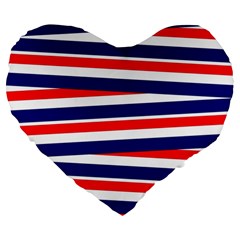 Patriotic Ribbons Large 19  Premium Heart Shape Cushions