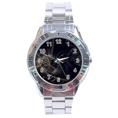 Fractal Abstract Rendering Stainless Steel Analogue Watch by Bajindul