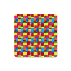 Lego Background Square Magnet by HermanTelo