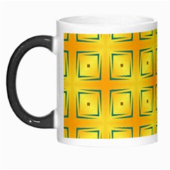 Green Plaid Gold Background Morph Mugs