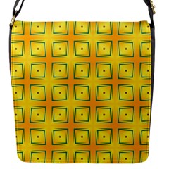 Green Plaid Gold Background Flap Closure Messenger Bag (s)