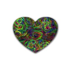 Plasma Shining Lines Light Stripes Heart Coaster (4 pack) 