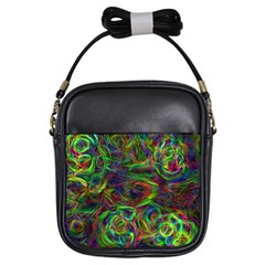 Plasma Shining Lines Light Stripes Girls Sling Bag