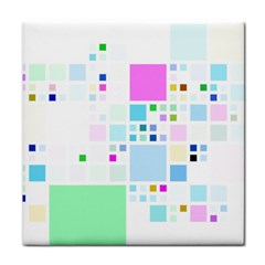 Square Colorful Pattern Geometric Face Towel by Pakrebo