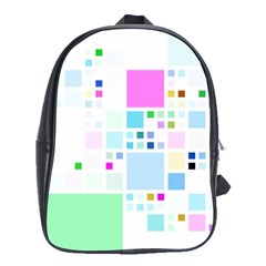 Square Colorful Pattern Geometric School Bag (large) by Pakrebo