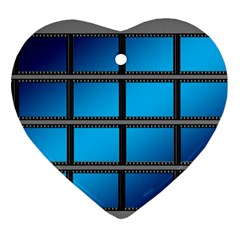 Film Filmstrip Black Photograph Heart Ornament (two Sides) by Pakrebo