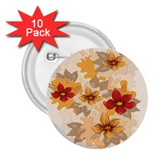 Flower Vector Background 2 25  Buttons (10 Pack)  by Pakrebo