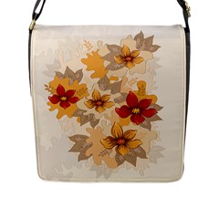 Flower Vector Background Flap Closure Messenger Bag (l) by Pakrebo