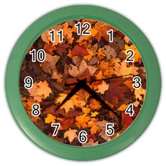 Fall Foliage Autumn Leaves October Color Wall Clock by Pakrebo