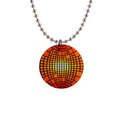 Pattern Background Rings Circle Orange 1  Button Necklace by Pakrebo