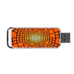 Pattern Background Rings Circle Orange Portable Usb Flash (two Sides) by Pakrebo