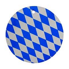 Pattern Geometric Wallpaper White Blue Ornament (round)