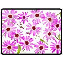 Pink Purple Daisies Design Flowers Fleece Blanket (Large) 