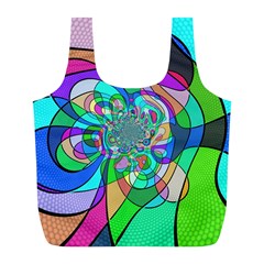 Retro Wave Background Pattern Full Print Recycle Bag (l) by Pakrebo