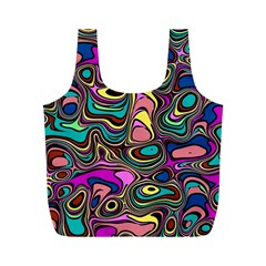 Bending Turn Distort Wave Modern Full Print Recycle Bag (M)