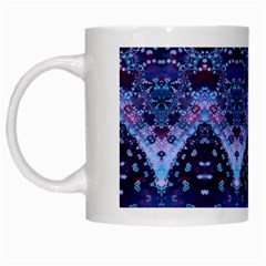 Blue Elegance Elaborate Fractal Fashion White Mugs