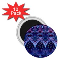 Blue Elegance Elaborate Fractal Fashion 1 75  Magnets (10 Pack) 