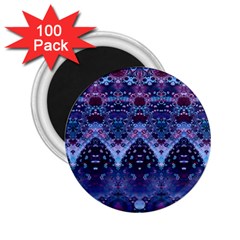 Blue Elegance Elaborate Fractal Fashion 2 25  Magnets (100 Pack) 