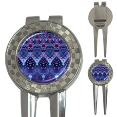 Blue Elegance Elaborate Fractal Fashion 3-in-1 Golf Divots