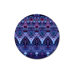 Blue Elegance Elaborate Fractal Fashion Magnet 3  (round)