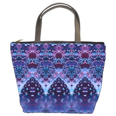 Blue Elegance Elaborate Fractal Fashion Bucket Bag