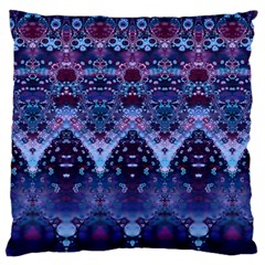 Blue Elegance Elaborate Fractal Fashion Large Cushion Case (two Sides)