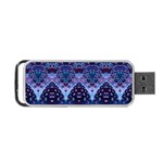 Blue Elegance Elaborate Fractal Fashion Portable USB Flash (Two Sides) Back