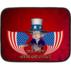 Happy 4th Of July Double Sided Fleece Blanket (mini)  by FantasyWorld7