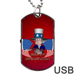 Happy 4th Of July Dog Tag Usb Flash (one Side) by FantasyWorld7