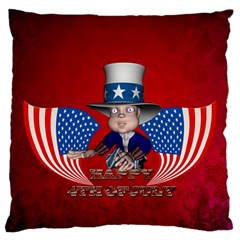 Happy 4th Of July Large Cushion Case (one Side) by FantasyWorld7