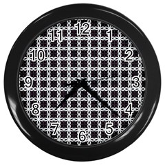 Purple Pattern Texture Wall Clock (black) by HermanTelo