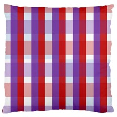 Gingham Pattern Line Large Cushion Case (one Side) by HermanTelo