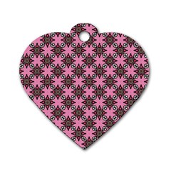 Purple Pattern Texture Dog Tag Heart (one Side)