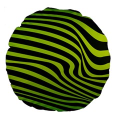 Wave Green Large 18  Premium Round Cushions by HermanTelo