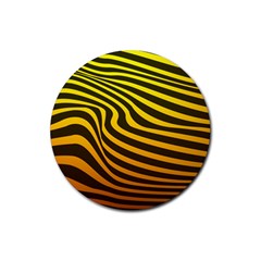 Wave Line Curve Abstract Rubber Coaster (round)  by HermanTelo