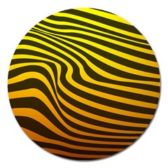 Wave Line Curve Abstract Magnet 5  (round) by HermanTelo