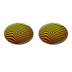 Wave Line Curve Abstract Cufflinks (oval) by HermanTelo