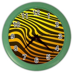 Wave Line Curve Abstract Color Wall Clock by HermanTelo