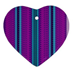 Fabric Pattern Color Structure Heart Ornament (two Sides) by Bajindul