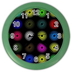 Flowers Arrangement Symmetry Color Wall Clock by Bajindul