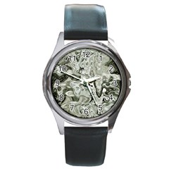 Abstract Stone Texture Round Metal Watch by Bajindul