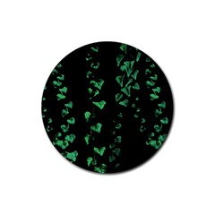 Botanical Dark Print Rubber Round Coaster (4 pack) 