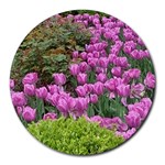 Late April Purple Tulip Round Mousepads Front