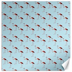 Flamingo Pattern Blue Canvas 12  X 12  by snowwhitegirl